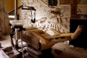 Dentist chair in abandoned hospital